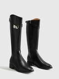 Bottes cavalières montantes avec bride à boucle latérale pour femmes
