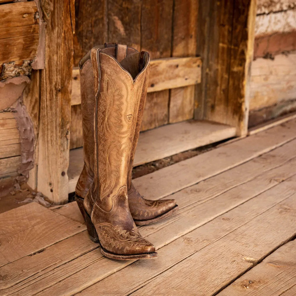 Bottes western brodées avec bout pointu pour Femme