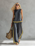 Ensemble coordonné haut et pantalon avec poches latérales pour Femme