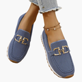 Mocassins à Dessus Texturé avec Ornement Métallique pour Femmes