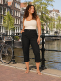 Pantalon capri cargo droit avec poches cargo latérales pour Femme