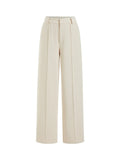 Pantalon large taille haute avec plis avant pour Femmes