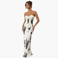 Robe Maxi Florale Plissée avec Détail Torsadé au Buste pour Femme