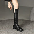 Bottes hautes à semelle plateforme avec fermeture éclair latérale pour Femme