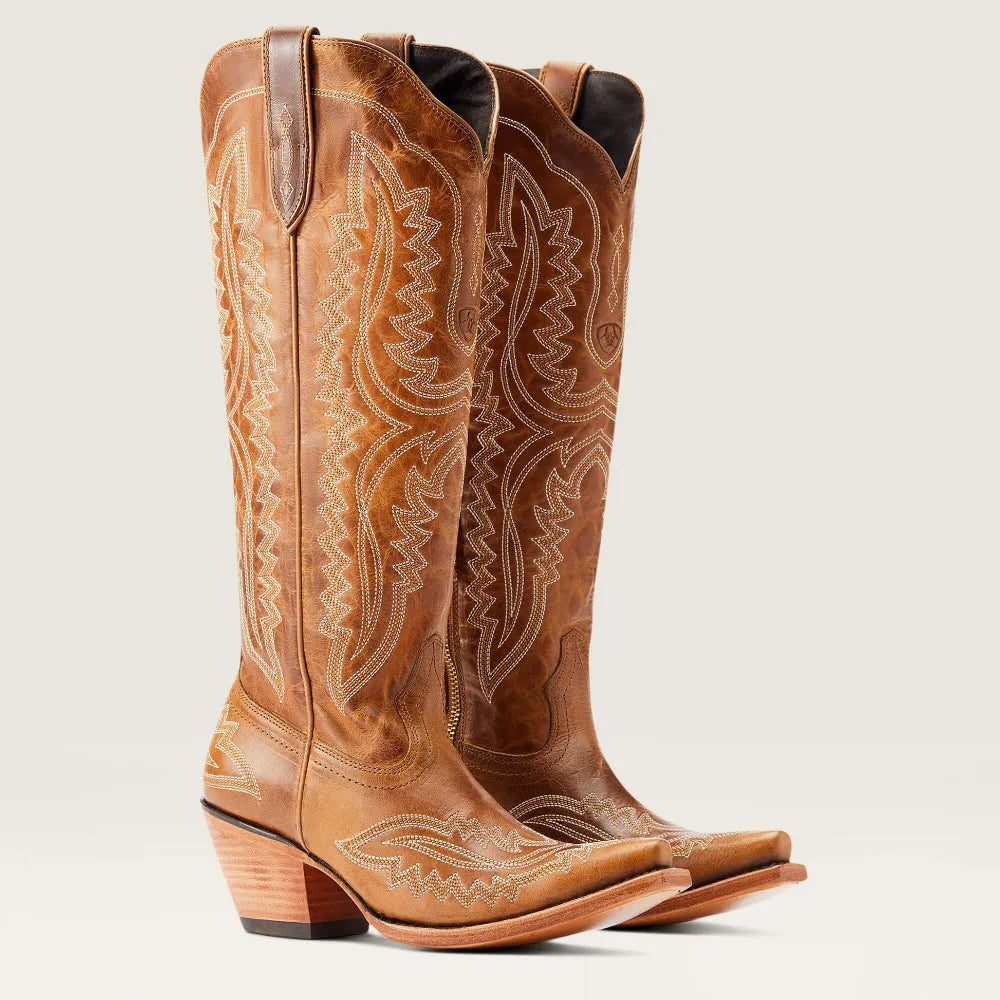 Bottes western brodées avec bout pointu pour Femme