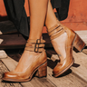 Bottines à trois brides avec double boucle pour femmes