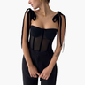 Haut Bustier Corset en Maille avec Encolure Cœur pour Femmes