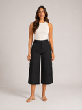 Pantalon-culotte cargo à jambes larges avec poches à rabat pour femmes