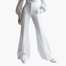 Pantalon Large Taille Haute avec Poches Latérales pour Femmes