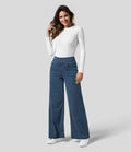 Pantalon large à taille haute avec poches avant pour Femme