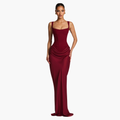 Robe Longue à Corsage Corset avec Bretelles Larges pour Femmes
