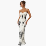Robe Maxi Florale Plissée avec Détail Torsadé au Buste pour Femme