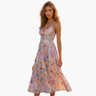 Robe Midi Plissée avec Imprimé Floral pour Femme