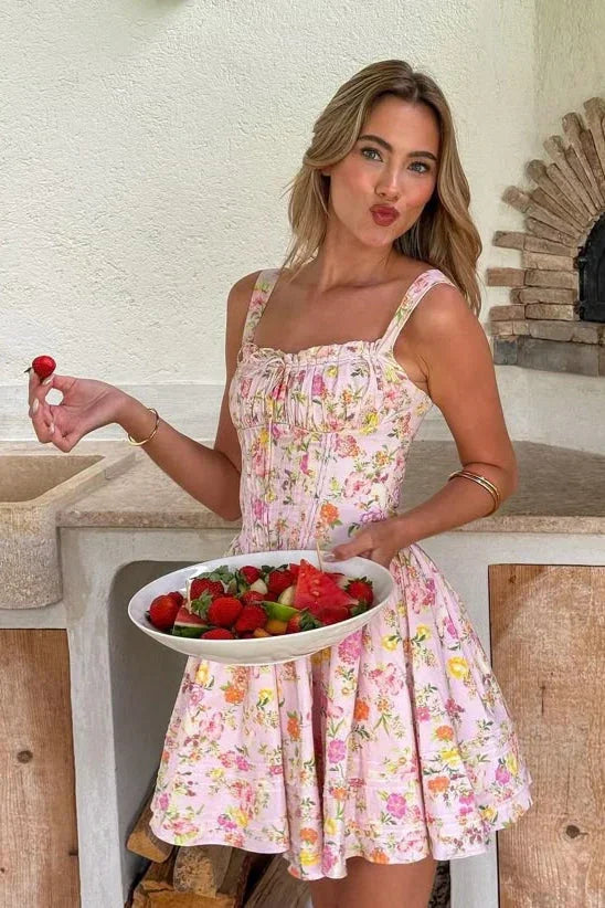 Robe d’Été Sans Manches avec Encolure Carrée pour Femme