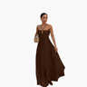 Robe longue plissée avec encolure croisée pour Femmes