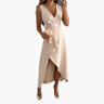 Robe midi cache-cœur avec ourlet asymétrique pour Femme